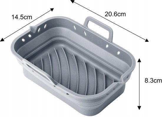 Klausberg - Moule Pliable en Silicone pour Friteuse à Air - Réutilisable et Résistant à la Chaleur jusqu'à 230°C - Compatible avec Friteuse à Air, Four et Micro-ondes - Gris