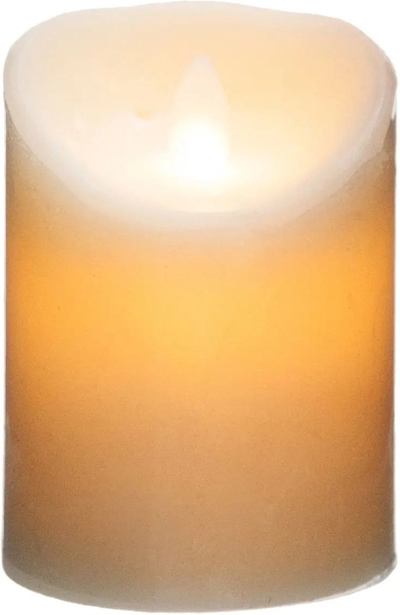 Atmosphera LED stompkaars wit met flikkerend vlameffect – 10 x 14,5 cm