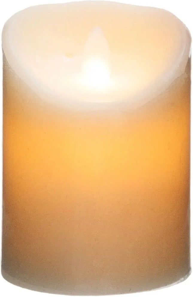 Atmosphera Bougie pilier LED - 1 pièce - Lumière chaude - Blanc - 10 x 14,5 cm