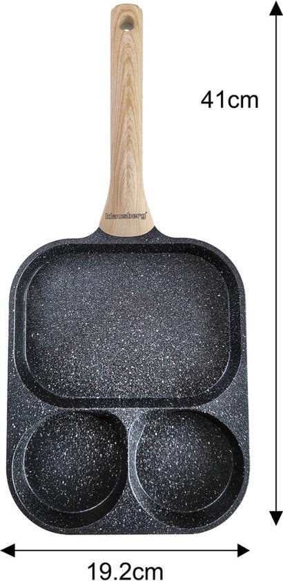 Klausberg 7827 - Pfanne für Eier - Burger - Pfannkuchen - Schwarz - Antihaftpfanne