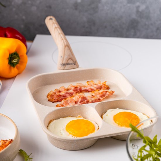 Klausberg 7829 - Pan for eggs - burgers - pancakes - Cream - Non-stick pan