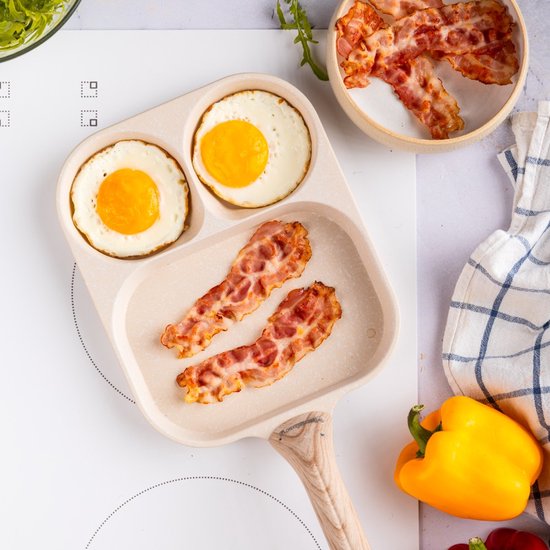 Klausberg 7829 - Pan for eggs - burgers - pancakes - Cream - Non-stick pan