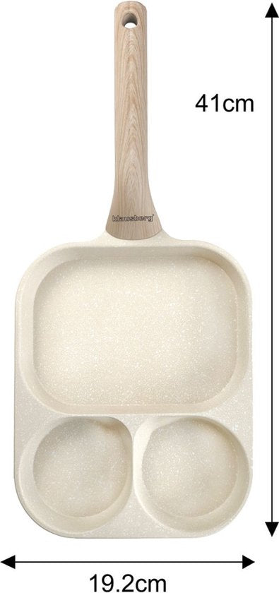 Klausberg 7829 - Pan for eggs - burgers - pancakes - Cream - Non-stick pan
