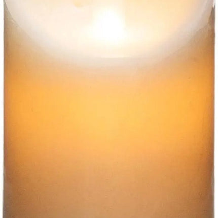 Atmosphera Led stompkaars - 1x stuks - Warm licht - Wit - 7,5 x 10 cm