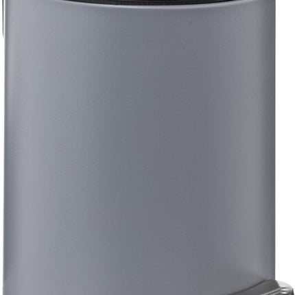 5Five Poubelle à pédale - gris foncé - métal - 3L - 23 cm - fermeture douce - pour salle de bain et toilettes
