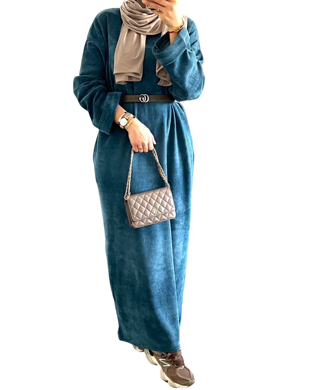 Maya Dress – oversized geribbelde jurk met zakken, tot maat XL