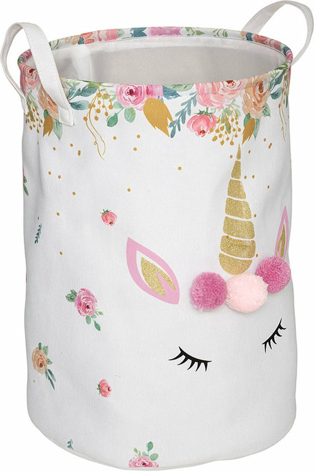 Atmosphera Panier de rangement licorne - grand - polyester - chambre d'enfant - D35 x H50 cm
