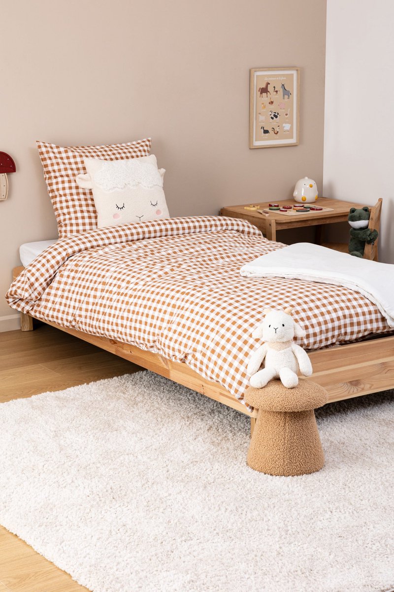 Atmosphera Kids Duvet Cover Set with 1 Pillowcase 140x200cm/65x65cm - Gingham