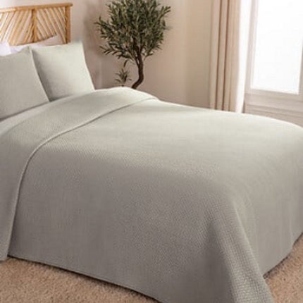 Jeté de lit Dolce 260 x 240 cm Beige - Parure de Lit Luxe Avec 2 Taies d'Oreiller - Matière Polyester Douce - Facile d'Entretien - Taille Généreuse Pour Lit Double