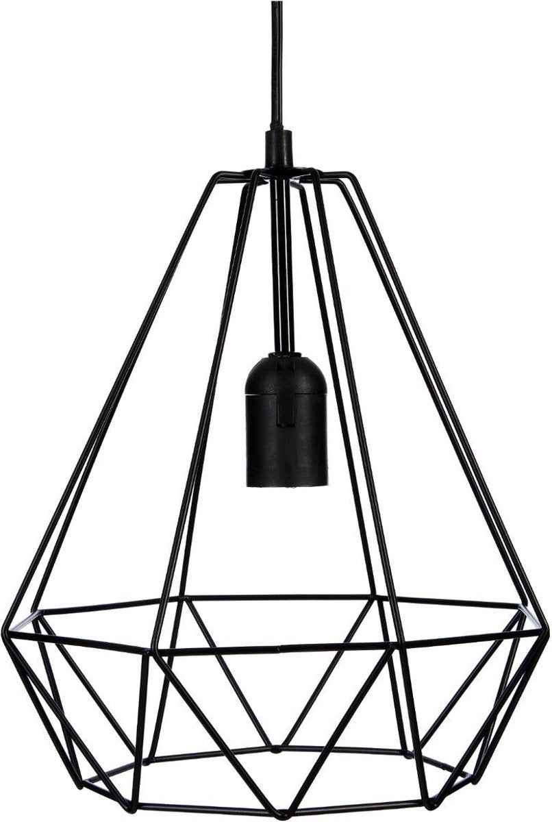 Black metal wire pendant lamp - D 25 cm