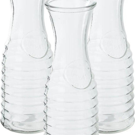 Secret de Gourmet Carafe - 3x - 1 litre - verre - D10 x H26 cm - Avec col évasé - Pichet à eau - Pichet à jus