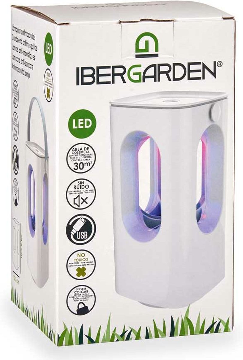 Ibergarden antimuggenlamp – insectenlamp met UV-licht, wit, 22 cm