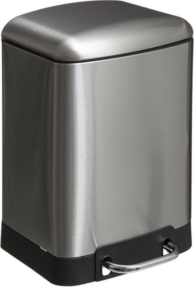 5Five - Prullenbak - Vuilnisemmer - 6L - Pedaalemmer - Geruisloos - inox
