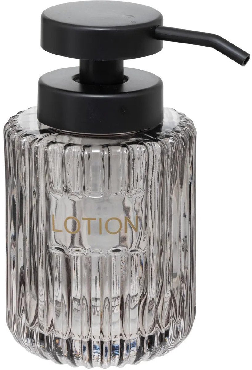 5Five Seifenspender - Naples - transparent grau - 250 ml - Badezimmer - Küche - Toilette - Glas