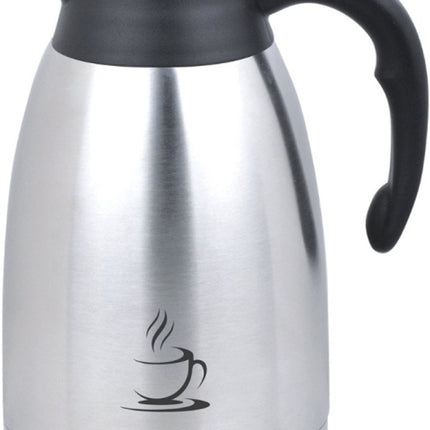 KINGHOFF Cafetière isotherme - Thermos en acier inoxydable 2 litres - Double paroi - Poignée noire - KH-1994 - Thermos - Théière