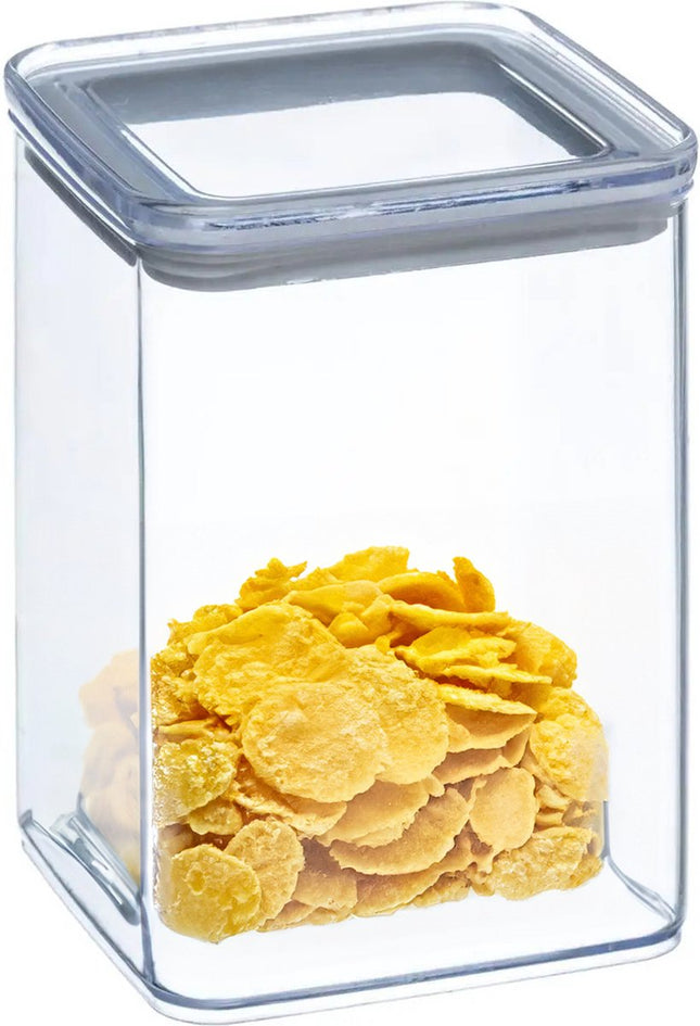 5Five Pot de conservation - cuisine/aliments - plastique - 1000 ml - couvercle hermétique - transparent - 10 x 10 x 14 cm