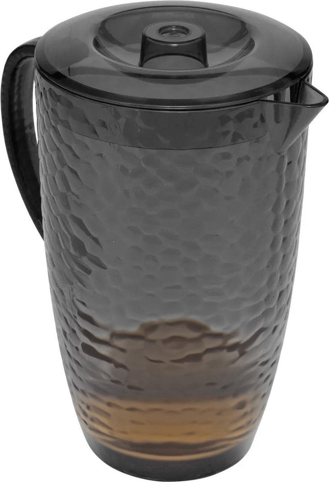 5Five Pichet/carafe verseuse avec couvercle - 2 litres/2000 ml - anthracite - plastique - 20 x 24 cm