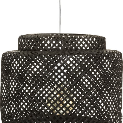 Suspension Bambou Tressé - Éclairage - Rotin - Ø40 cm - Noir