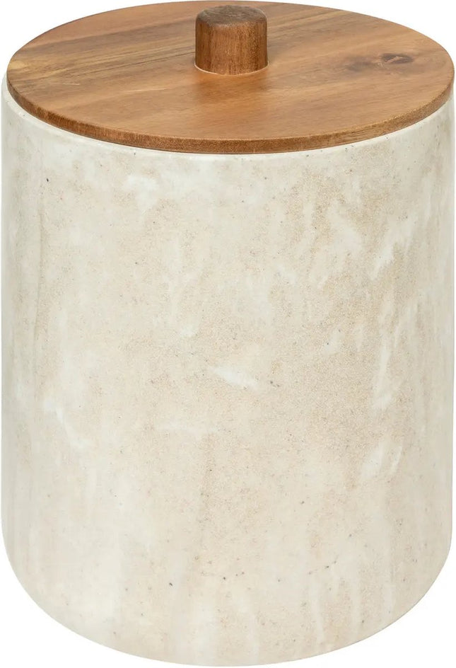 5Five Como Poubelle à pédale avec couvercle - Effet marbre - 5L - Beige