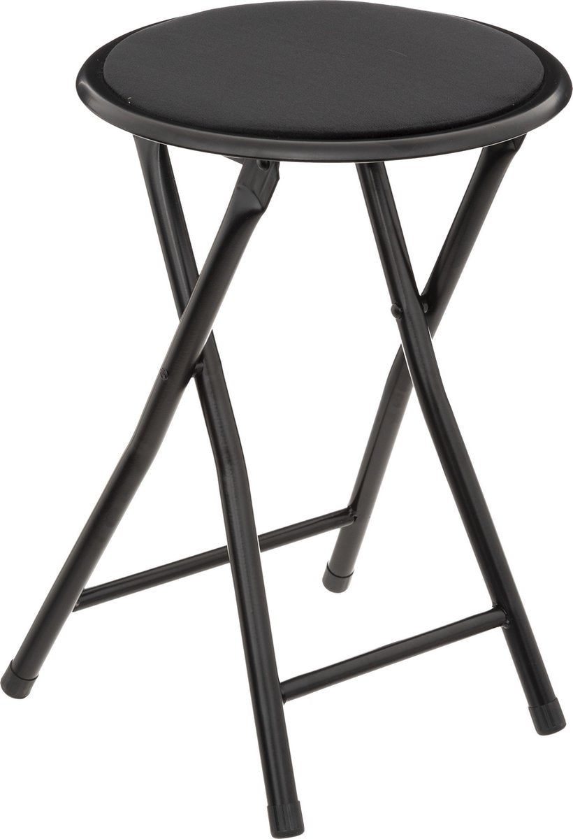 5Five Beistellhocker/-stuhl - Klappbar - schwarzer Samt - 29 x 45 cm
