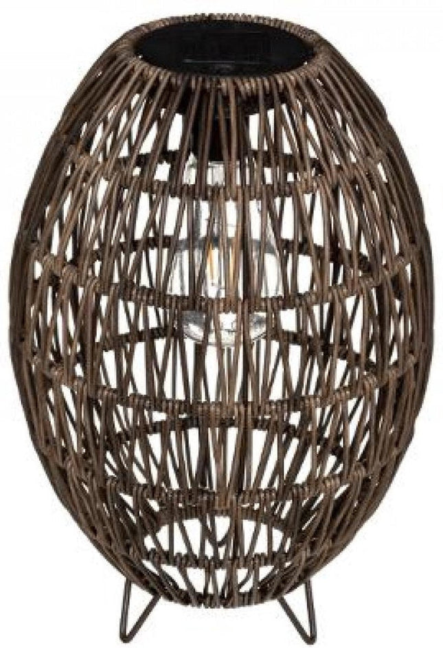 Éclairage extérieur solaire - Lampe de table solaire - lampe solaire - hauteur 32 cm - beige/marron