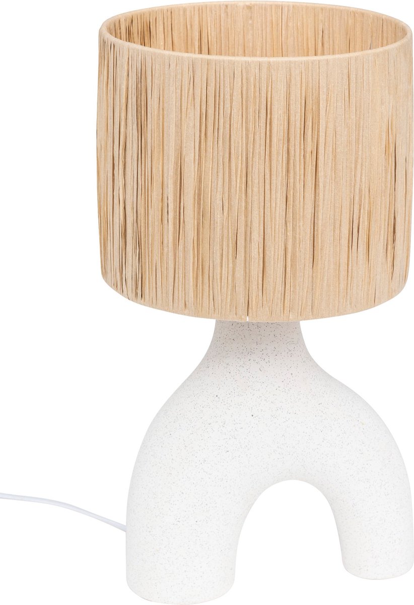 Atmosphera Ceramic Table Lamp - Ø25xH47cm - White