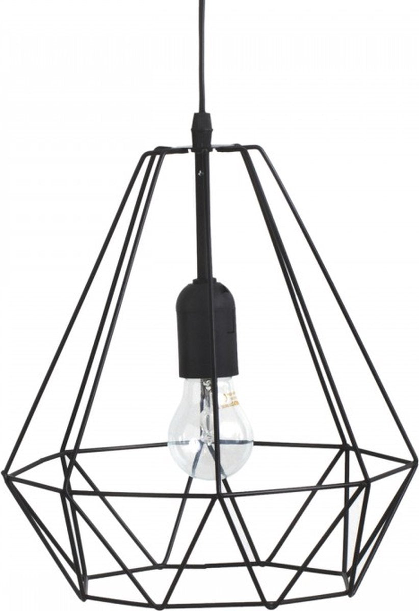 Black metal wire pendant lamp - D 25 cm