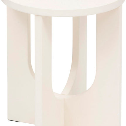 Table d'appoint/table basse Atmosphera Bloom - blanc - bois MDF - ronde - Réhausseur de plantes
