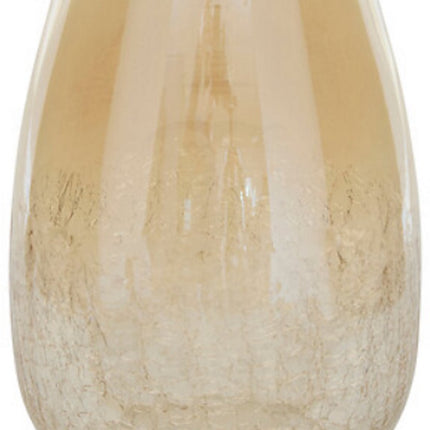 Alexis Vase Transparente à Effet Craquelé Doré - Verre - Hauteur 25 cm - Vase à Fleurs - Vase Décoratif - Verre Décoratif