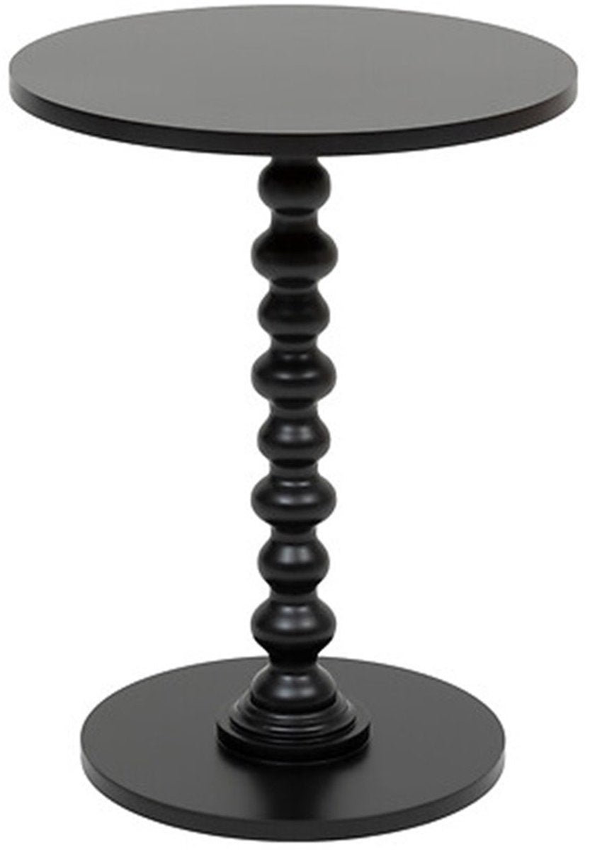 Atmosphera Bijzettafel / salontafel Alexa - zwart - MDF hout - rond - Planten verhoger - D38 x H50 cm