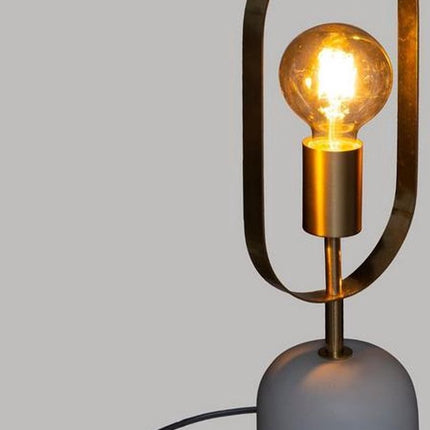 Lampe de table doré avec base effet marbre blanc hauteur 44 cm