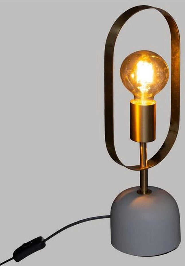 Lampe de table doré avec base effet marbre blanc hauteur 44 cm