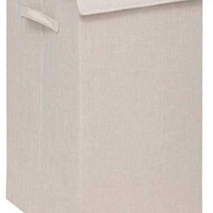 5Five Eureka panier à linge trieur - 74 litres - beige - 37 x 37 x 60 cm - MDF/Tissu polyester - avec couvercle