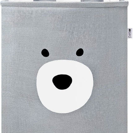 Panier de rangement Ours Gris - XXL Boîte de rangement étanche - Design Tête d'ours - Coffre en polyester - 63 litres - 40x40x50 cm - Panier à jouets - Panier à linge - Panier à vêtements - Sipo