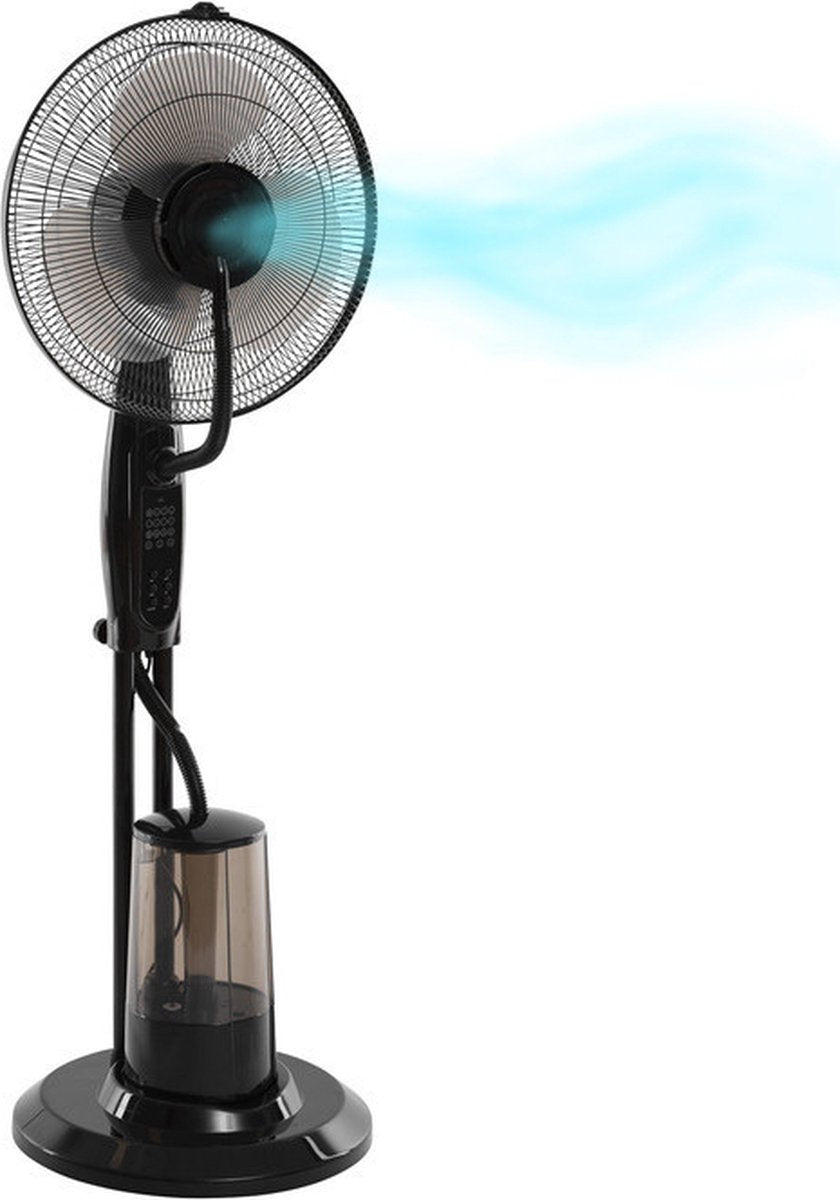 5Five Ventilator met mist vernevelaar/spray - roterend - verkoelend - met waterreservoir - hoogte 125 cm