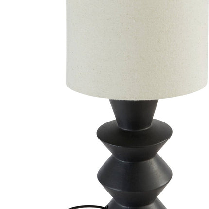 Atmosphera Yulia Lampe de table - Ø20xH40cm - Noir