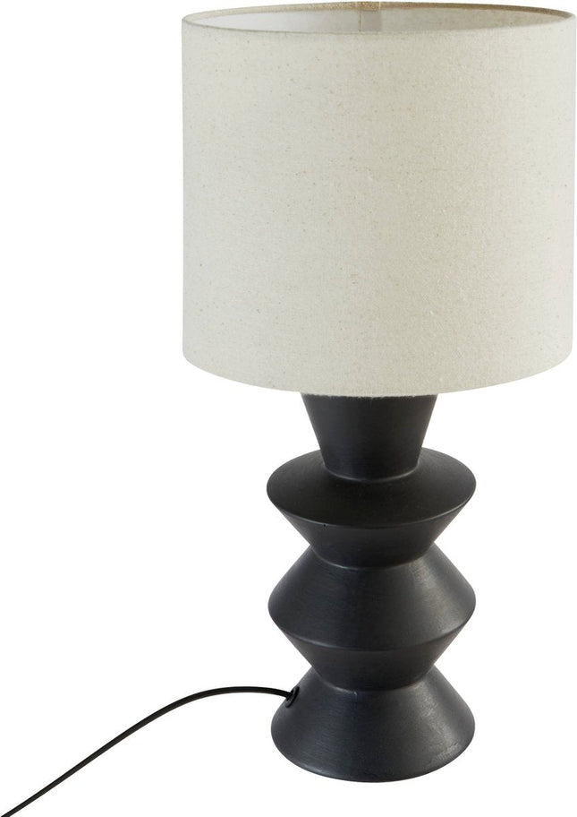 Atmosphera Yulia Lampe de table - Ø20xH40cm - Noir