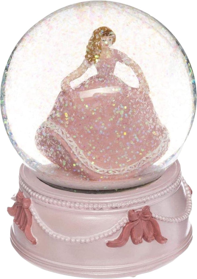 Boule à neige musicale 'Princesse' - Rose 14x14x10cm