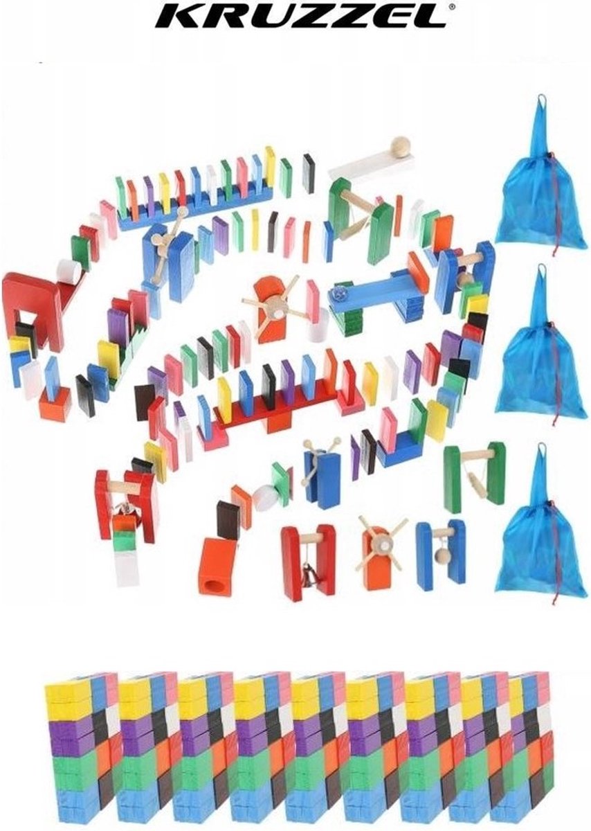 Extra Large Wooden Domino Set - 1131 Pieces with 1080 Dominoes & 45 Accessories - Floor Game - for Kids and Adults - Birthday Gift for Boys and Girls