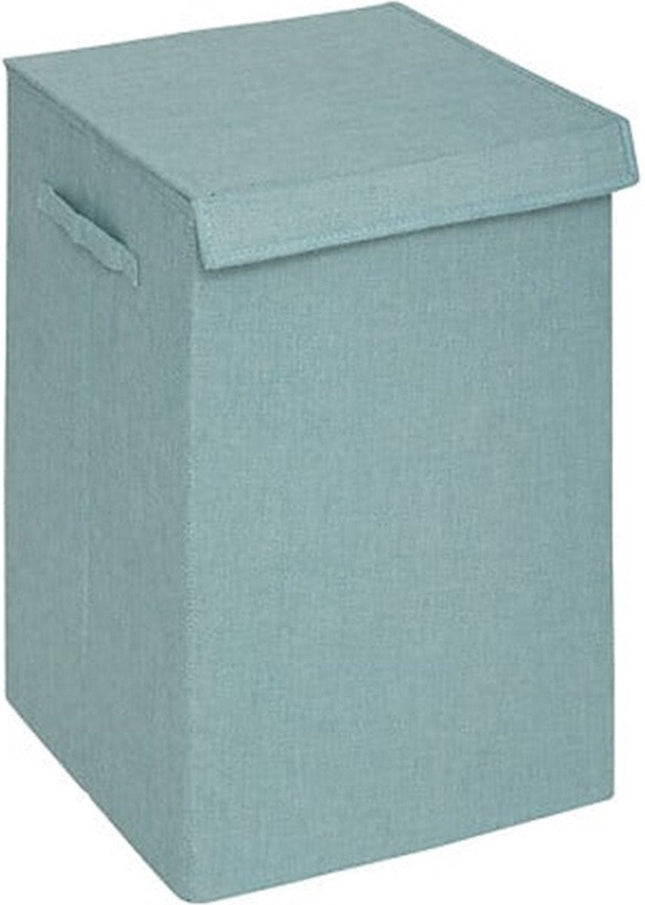 5Five Eureka panier à linge à trier - 74 litres - bleu clair - 37 x 37 x 60 cm - MDF/Tissu polyester - avec couvercle à rabat