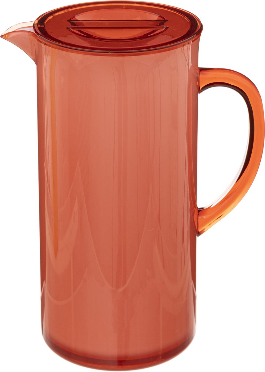5Five Karaffe/Krug - rot - mit Deckel - 1950 ml - Kunststoff - Limonade/Wasser