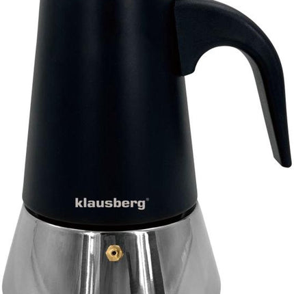 Machine à café expresso Klausberg KB-7844 – 4 tasses – Acier inoxydable – Compatible induction - Cafetière italienne - 200 ml - Percolateur
