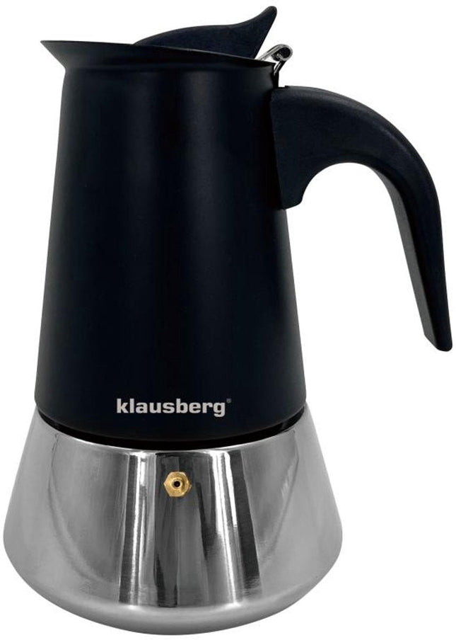 Machine à café expresso Klausberg KB-7844 – 4 tasses – Acier inoxydable – Compatible induction - Cafetière italienne - 200 ml - Percolateur
