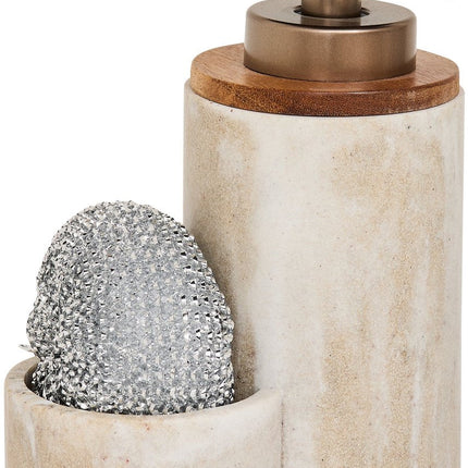5Five Como Organiseur d'évier avec distributeur de savon - Effet marbre - 14x9xH19cm - Beige