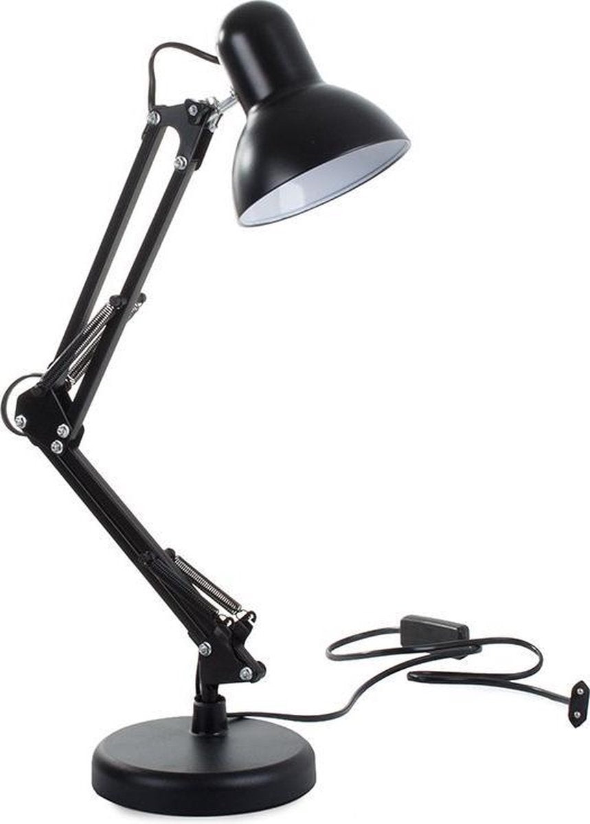 Klassieke Bureaulamp - Verstelbaar - Led - met Schakelaar - 40W - Zwart