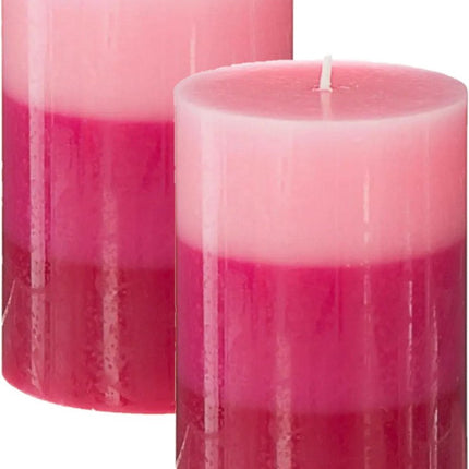 Atmosphera Bougie parfumée Nina - Lot de 2 - Framboise - 45 heures de combustion - 7 x 10 cm