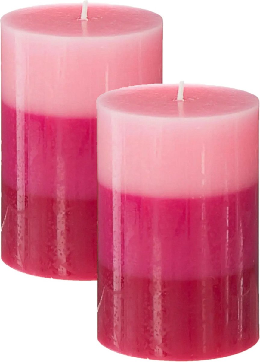 Atmosphera Scented Candle Nina - 2 pieces - Raspberry - 45 burning hours - 7 x 10 cm