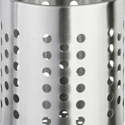 Porte-ustensiles rond argenté 13,5 cm en inox - Porte-ustensiles de cuisine - Porte-louches - Porte-spatules