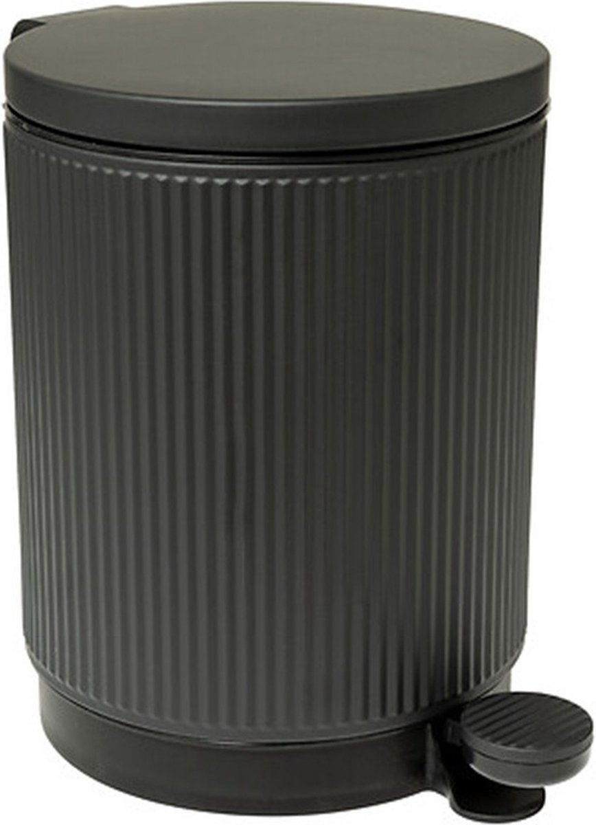 5Five Waste bin / pedal bin Onyx - metal / plastic - 5L - anthracite - D20 x H27 cm - with inner bucket