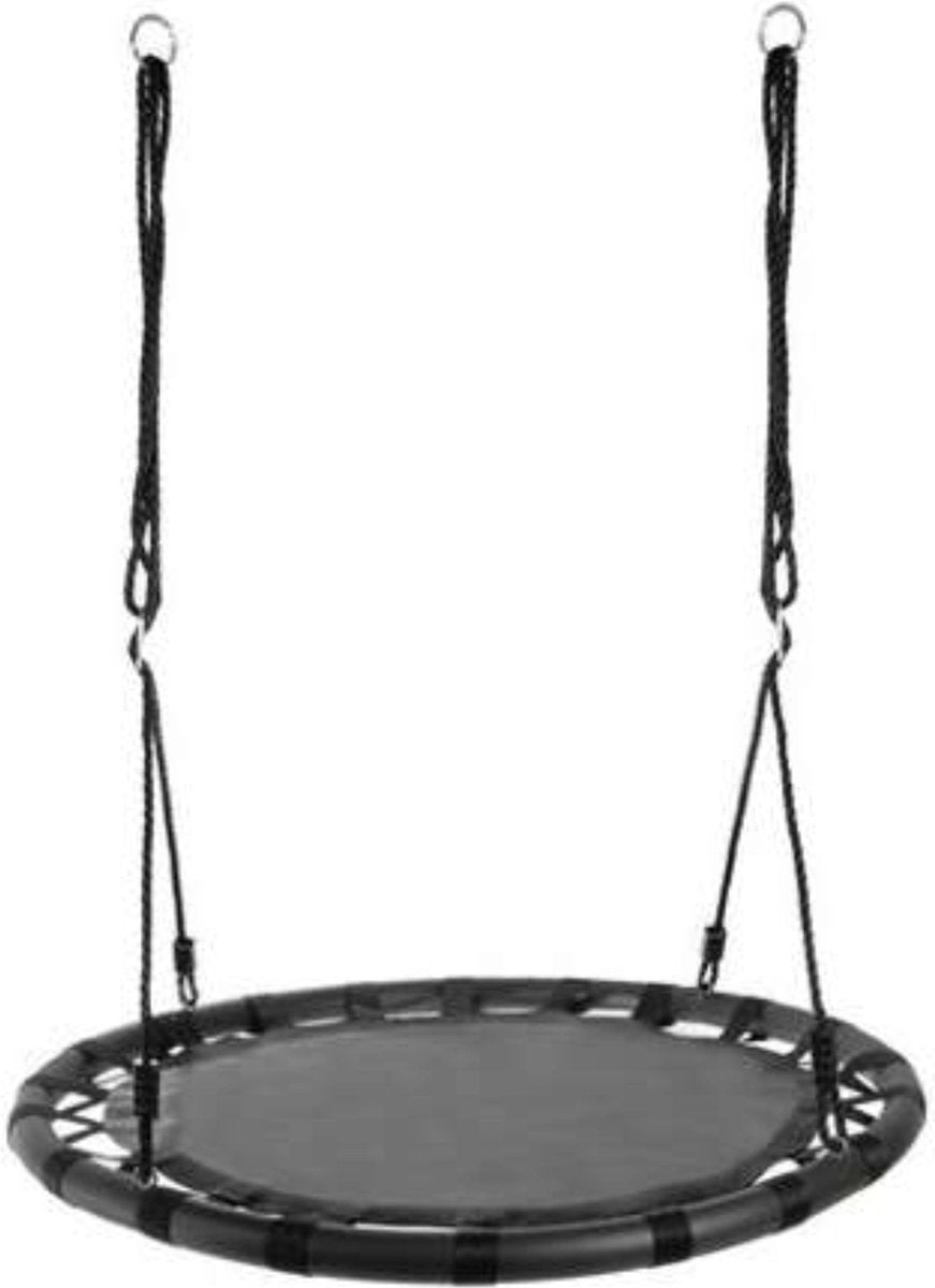 Nest Swing Outdoor Toy Ø 100 CM - Hanging Swing - Nest Swing - Black - Round Swing - Stork Nest - 150 KG Load - For children and adults